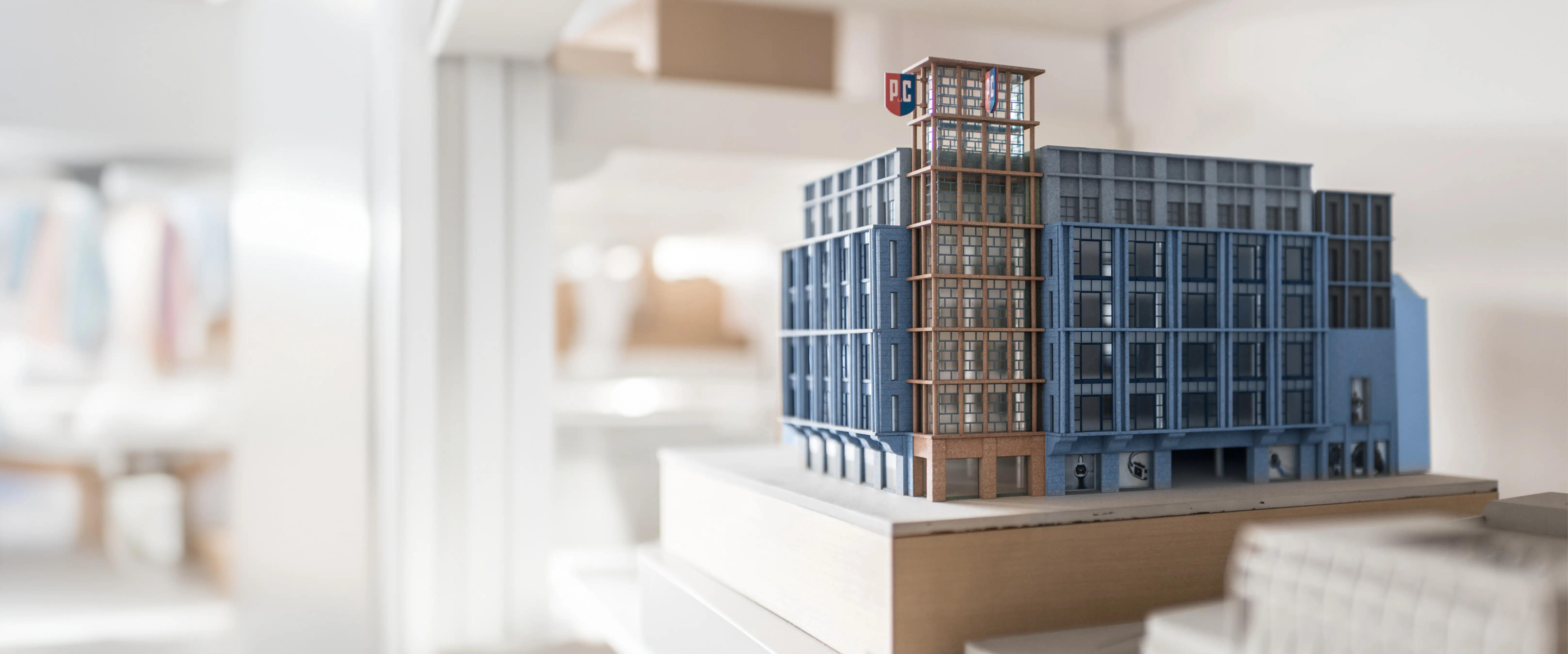 Architektonisches Modell eines P&C Verkaufshauses